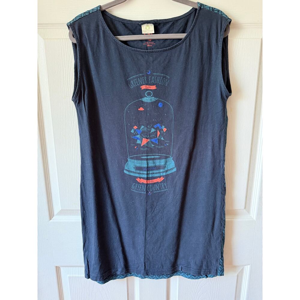 Skunkfunk SKFK Tina Tictone Organic‎ Cotton Graphic T Shirt Dress Est Sz M 8-10
